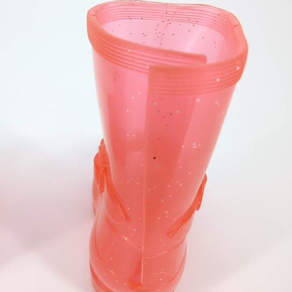 Unbranded Midcalf Height Salmon Pink See-Through Glitter Rainboots / Jellies GUC - Picture 13 of 15